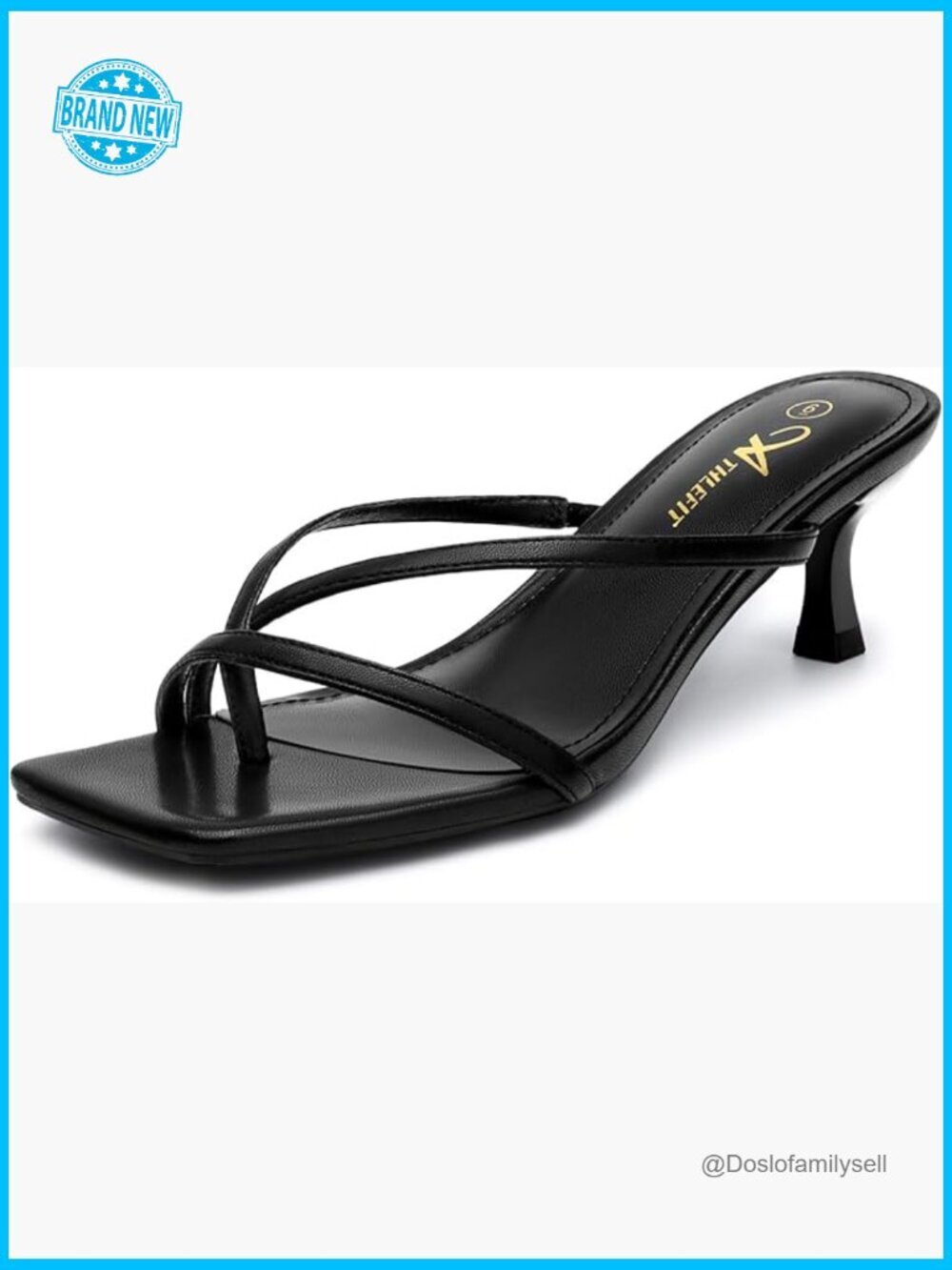 Strappy Kitten Heel Sandals Square Open Toe Thong Heeled Flip Flops Party